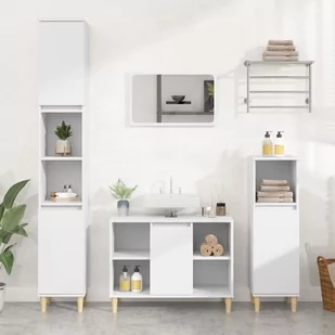 Szafka pod umywalkę, biała, 80x33x60 cm Lumarko! - Toaletki - miniaturka - grafika 1