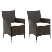 Fotele i krzesła ogrodowe - vidaXL Krzesła ogrodowe z poduszkami 2 szt. polirattan brązowe 316679 - miniaturka - grafika 1