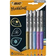 Przybory szkolne - BIC Marker permanentny okrągły 5kol Bc Metalc B/c - miniaturka - grafika 1