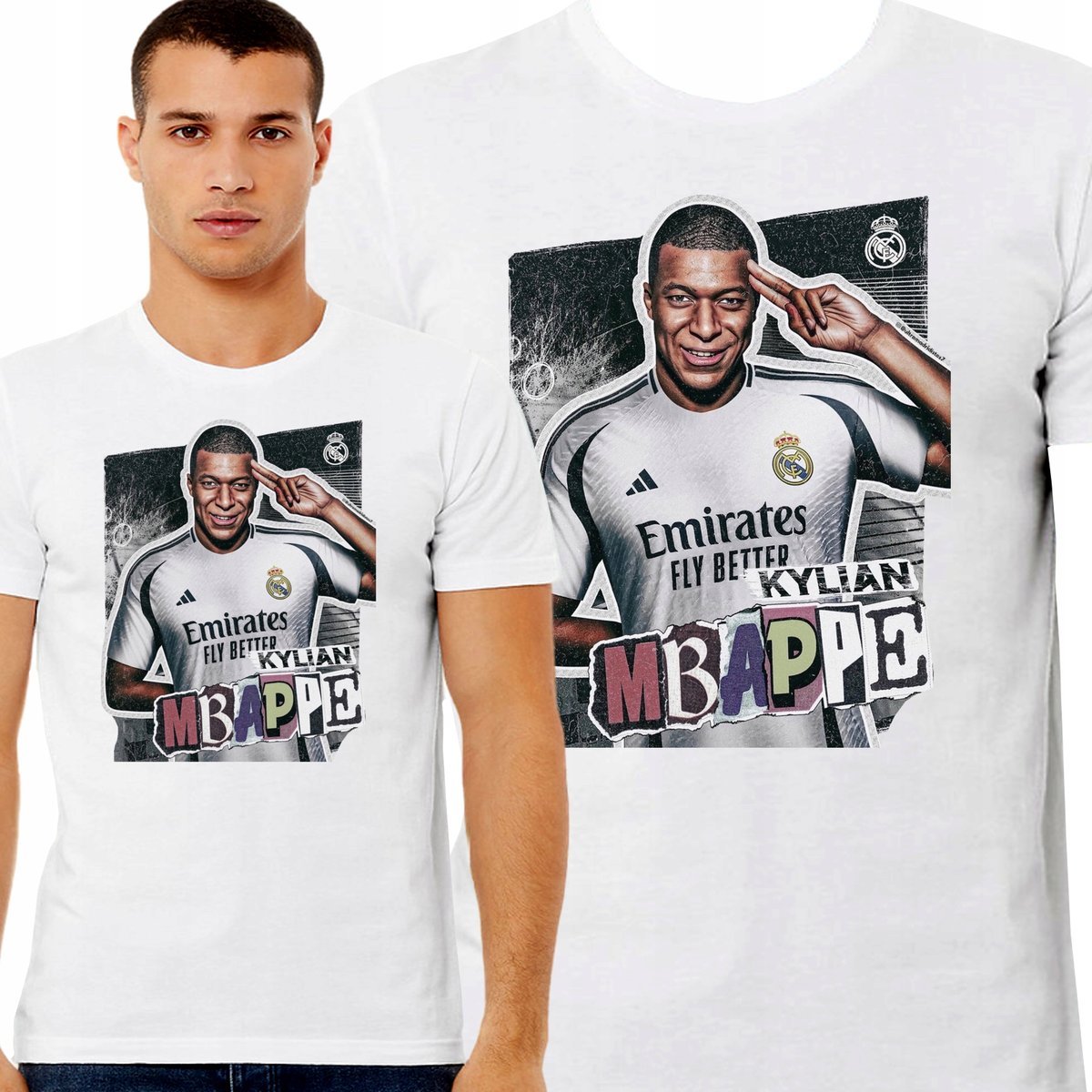 KOSZULKA MĘSKA KYLIAN MBAPPE REAL MADRYT FRANCJA PREZENT BAWEŁNA XXL 3365