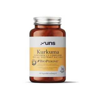 UNS Kurkuma 550mg Ekstrakt 64:1-66:1 60vegcaps - Witaminy i minerały dla sportowców - miniaturka - grafika 1
