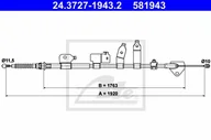 Linki hamulca postojowego - ATE LINKA HAMULCA 24.3727-1943.2 TOYOTA AURIS TOURING SPORTS 1.4D-4D 13 - miniaturka - grafika 1