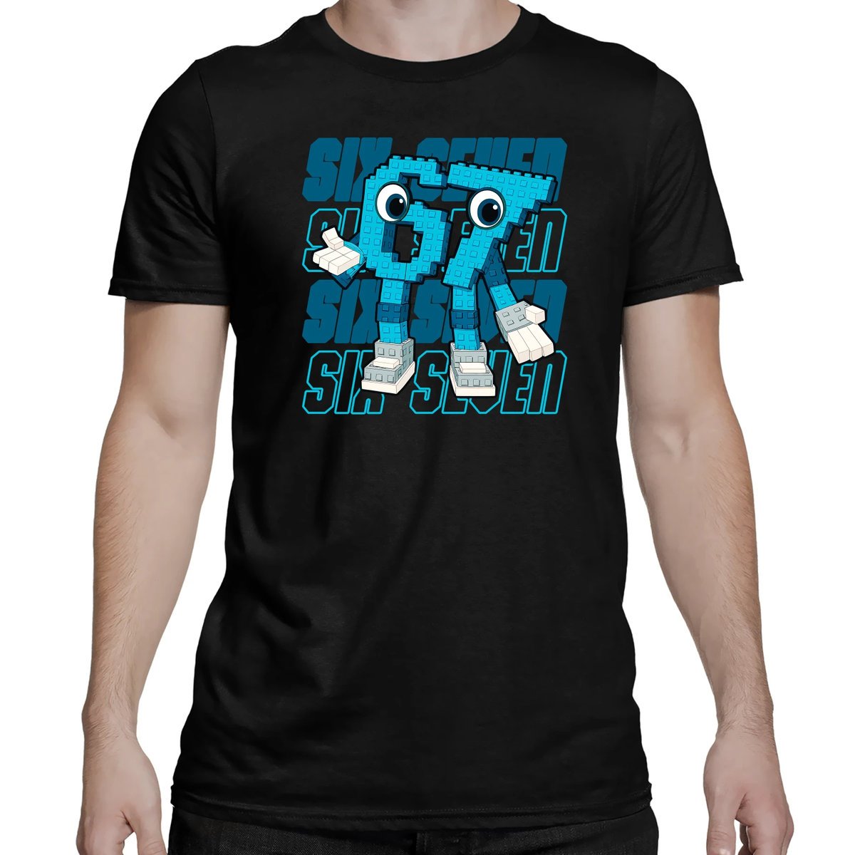 Six seven 67 - Italian Brainrot - męska koszulka na prezent Czarna M