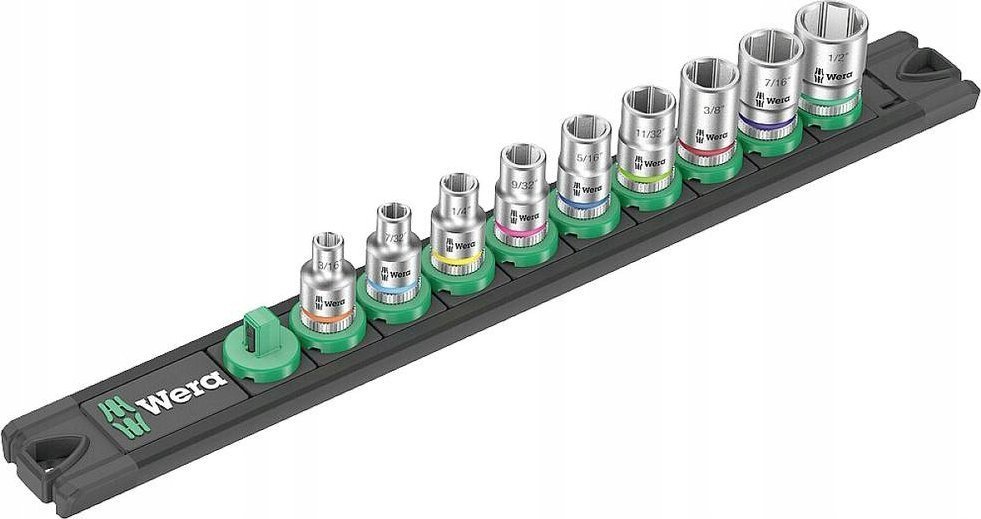 Wera Wera socket magnetic strip A Imperial 1 socket set 1/4, imperial black/green, 9?piece