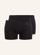 Majtki damskie - Schiesser Bokserki Cotton Essentials, 2 Szt. schwarz - miniaturka - grafika 1