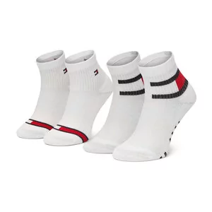 Tommy Hilfiger Zestaw 2 par wysokich skarpet dziecięcych 100002319 White 001 - Skarpetki damskie - miniaturka - grafika 1