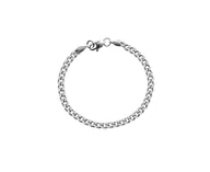 Bransolety męskie - Męska Kubańska Branzoletka Stal Nierdzewna 316L 3.5 mm 20 cm Srebrna - miniaturka - grafika 1