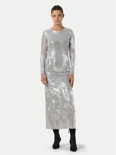 Noisy May Sukienka koktajlowa Lucia 27031914 Srebrny Regular Fit - Sukienki - miniaturka - grafika 1