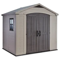 Altany ogrodowe - Keter Domek narzędziowy Factor, kremowy, 256,5x182x243 cm - miniaturka - grafika 1