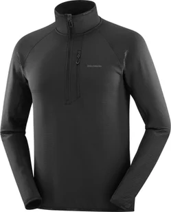 Bluza z zamkiem Salomon Essential Lightwarm HZ - deep black - Bluzy męskie - miniaturka - grafika 1