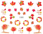 Ozdoby do paznokci - Naklejki wodne na paznokcie Jesienne - nr 1181 - miniaturka - grafika 1