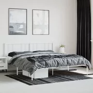 Łóżka - Metalowa rama łóżka z wezgłowiem, biała, 180x200 cm Lumarko! - miniaturka - grafika 1