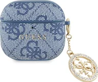Akcesoria do słuchawek - Etui Guess 4G Strass Charm do AirPods 4 niebieski - miniaturka - grafika 1