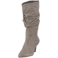 Kozaki damskie - Buffalo London 109708 13184-627 KID SUEDE BLACK 01, kozaki damskie, szary - szary Ming 02-41 EU - miniaturka - grafika 1