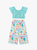 Koszulki i topy damskie - Mayoral Komplet top i spodnie 3597 Kolorowy Regular Fit - miniaturka - grafika 1