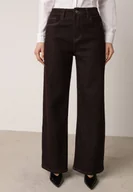 Spodnie damskie - Brązowe Jeansy z Szerokimi Nogawkami z Bawełną Zidula - miniaturka - grafika 1