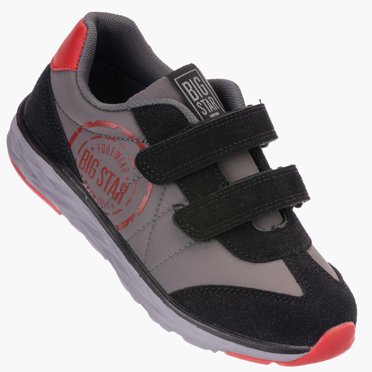 Buty Chłopięce Big Star Sneakersy na rzepy JJ374208 Szary 28