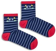 Skarpetki dla dzieci - Skarpetki dziecięce w paseczki i sympatyczne potworki Milena - miniaturka - grafika 1