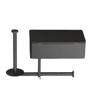 Stojaki i wieszaki na papier toaletowy - Uchwyt na papier toaletowy, stal nierdzewna, samoprzylepny, z możliwością wiercenia, do łazienki, kuchni (czarny) 3 arkusze - miniaturka - grafika 1