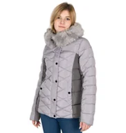 Kurtki damskie - Zimowa Ciepła Kurtka Damska Parka 628 r S popiel - miniaturka - grafika 1