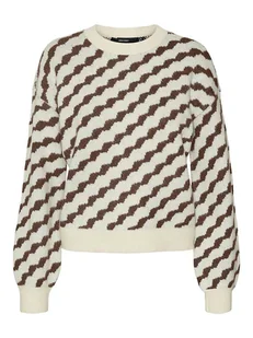 Vero Moda Sweter w kolorze kremowo-brązowym - Swetry damskie - miniaturka - grafika 1