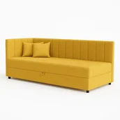 Łóżka dla dzieci i młodzieży - Tapczan łóżko jednoosobowe z pojemnikiem do salonu Sofaro 80x200 Musztarda - miniaturka - grafika 1