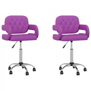 vidaXL Obrotowe krzesła stołowe 2 szt. fioletowe sztuczna skóra 335645 - Krzesła - miniaturka - grafika 1