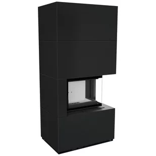 Kominek powietrzny FLOKI prawy 8 kW Ø 160 w zabudowie modułowej ZIMBABWE NERO - Wkłady kominkowe - miniaturka - grafika 1