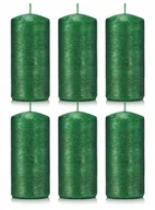 Świece - Świece ozdobne zielone walec kokon 12/6 zestaw 6 - miniaturka - grafika 1