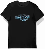 Koszulki męskie - Koszulka męska czarna z nadrukiem srebrnego auta S - miniaturka - grafika 1