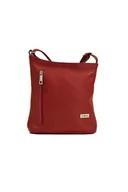 Torebki damskie - Skórzana torebka listonoszka czerwona - miniaturka - grafika 1