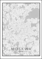 Plakaty - Galeria Plakatu, Plakat, Moskwa Mapa Czarno Biała, 60x80 cm - miniaturka - grafika 1
