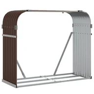 Wózki magazynowe - vidaXL Stojak na drewno, brązowy, 120x45x100 cm, stal galwanizowana - miniaturka - grafika 1