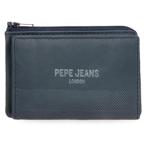Pepe Jeans Głęboki portfel z uchwytem na karty niebieski 11x7x1,5 cm skóra by Joumma Bags, Niebieski, Talla única, Portfel na karty