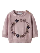 Bluzy i sweterki niemowlęce - name it Sweter "Opair" w kolorze szaroróżowym - miniaturka - grafika 1