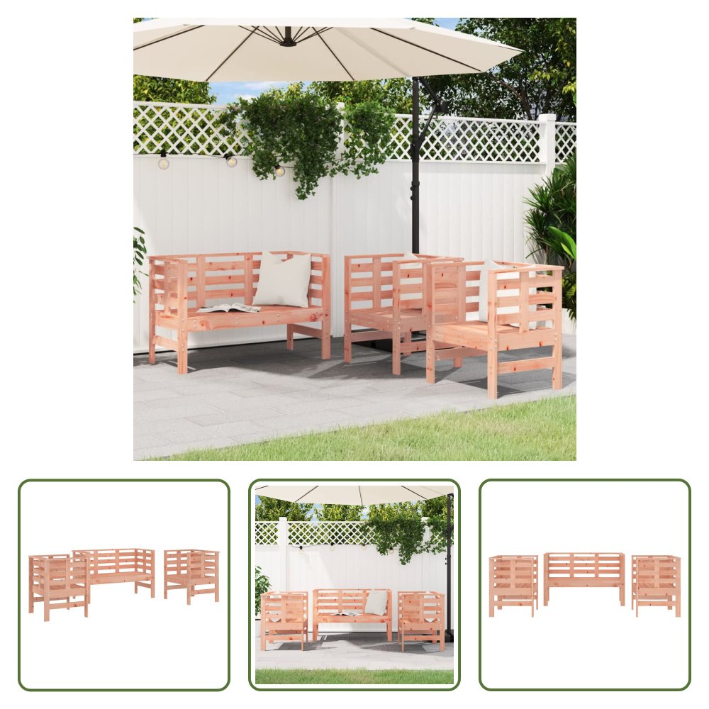 The Living Store 3-pc. Zestaw wypoczynkowy do ogrodu z litego drewna daglezji
