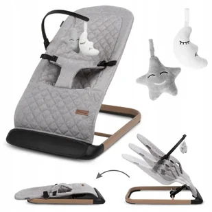 KIDWELL LEŻACZEK BUJACZEK LARO FULL GREY/WOODEN 5906601700897 - Leżaczki i huśtawki - miniaturka - grafika 1