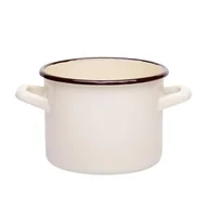 Garnki - Garnek emaliowany prosty gładki kremowy 14 cm 1,75 l RO - miniaturka - grafika 1