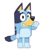 Kołdry i poduszki dla dzieci - Poduszka kształtka 33x25 Bluey piesek niebieska przytulanka - miniaturka - grafika 1