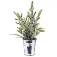 Ozdoby bożonarodzeniowe - Choinka Sztuczne Gałązki Jodła Świerk Ze Śniegiem Dekoracja Świąteczna Do Stroika Roślina W Doniczce - miniaturka - grafika 1