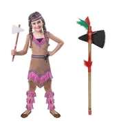 Stroje karnawałowe - Zestaw Strój Indianka Pocahontas 110 plus Tomahawk 2el MK377 - miniaturka - grafika 1