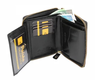 Portfel Skórzany Peterson Skóra Licowa Duży Pionowy Metalowy Suwak Jedno Skrzydełko Wewnątrz RFID 340 13 x 10 x 2 [cm] - Portfele - miniaturka - grafika 5