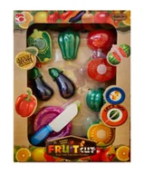 Zabawy w naśladowanie dorosłych - Warzywa mały zestaw do krojenia z talerzykiem i nożem - miniaturka - grafika 1