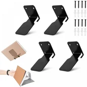 Zawiasy, okucia i inne akcesoria - Zestaw 4 ukrytych, pływających półek – niewidoczna półka – regał ścienny – ze śrubami – do biura, klasy i księgarni – czarny - miniaturka - grafika 1