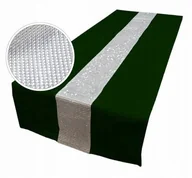 Obrusy i serwetki - BIEŻNIK BUTELKOWA ZIELEŃ 180 CM OBRUS Z CYRKONIAMI - miniaturka - grafika 1