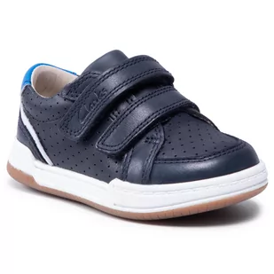 CLARKS Sneakersy Fawn Solo T 261589887 Navy Leather - Sneakersy damskie - miniaturka - grafika 1
