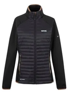 Kurtki i kamizelki sportowe damskie - Regatta Kurtka hybrydowa "Clumber" w kolorze czarnym - miniaturka - grafika 1