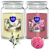 Świece - Świece Zapachowe Kwiatowe Fiołek Lila Świeczki 2X Świeca Zestaw Prezent Xxl - miniaturka - grafika 1