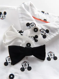 Reserved - Koszula Mickey Mouse z muchą - biały - Bluzki dla niemowląt - miniaturka - grafika 1