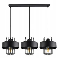 Lampy sufitowe - Lampa Wisząca Żyrandol Plafon Czarny Biały Loft - miniaturka - grafika 1